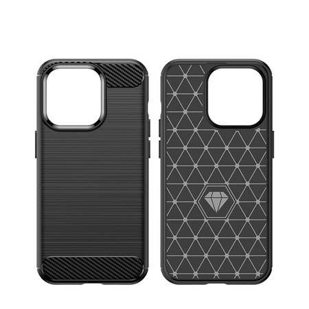 Carbon Case für iPhone 14 Pro Max flexible Gel-Rückseite blau