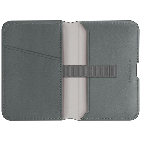 Magnetyczny portfel RFID UNIQ Lyden DS   stojak na telefon zielony