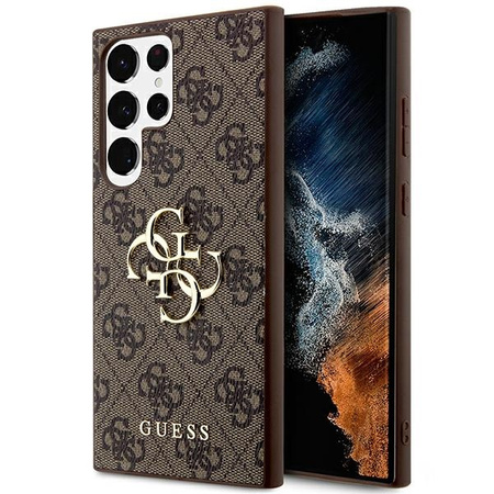 Oryginalne Etui GUESS Hardcase GUHCS24L4GMGBR do Samsung S24 Ultra (Leather 4G Metal Logo / brązowy)