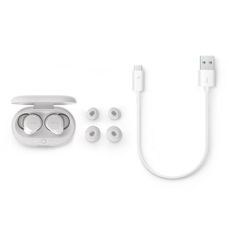 SŁUCHAWKI PHILIPS DOUSZNE TWS BEZPRZEWODOWE BLUETOOTH TRUE WIRELESS  BIAŁE Phil-TAT1209WT/00