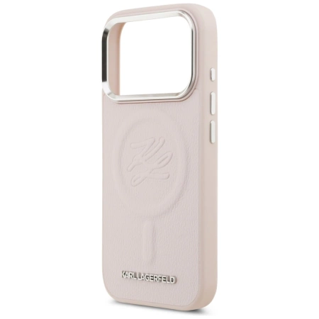 Etui Karl Lagerfeld Initial & Metal Logo MagSafe do iPhone 17 Pro Max - różowe