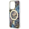 Guess GUHMP14LHLEOPWB iPhone 14 Pro 6.1" Blau/Blau Hardcase Leopard MagSafe