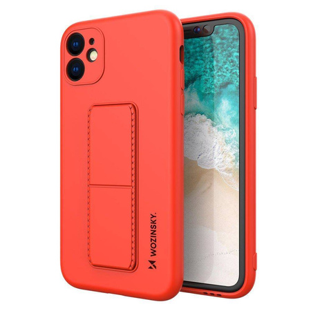 Wozinsky Kickstand Case elastyczne silikonowe etui z podstawką iPhone 12 mini czerwony