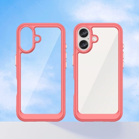Outer Space Case mit Gelrahmen für iPhone 16 – rot