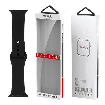 Yesido WB44 Silikonowy Pasek do Apple Watch S 38/40/41 (97+110) #1 BLACK / CZARNY
