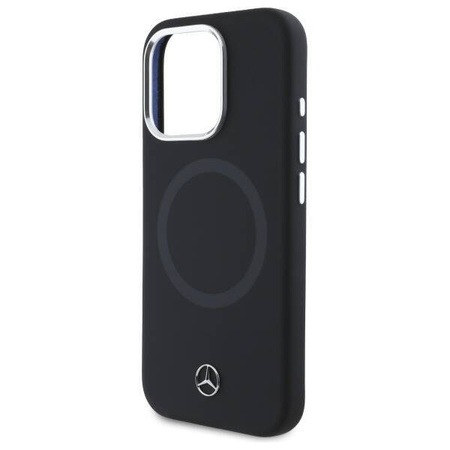 Original Handyhülle IPHONE 16 PRO MAX Mercedes Hardcase Silicone Tonal Logo MagSafe (MEHMP16X23SUTTK) schwarz