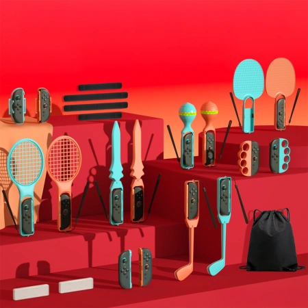 Nintendo Switch 23-in-1 Family Accessory Pack 2 - Orange and Blue Set