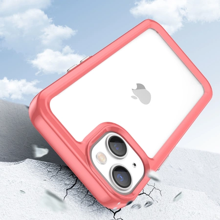 Outer Space Case etui iPhone 14 Plus sztywny pokrowiec z żelową ramką czerwony