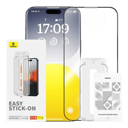 Szkło Hartowane 5D APPLE IPHONE 15 PLUS Baseus Sapphire Glass czarne