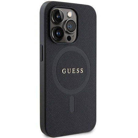Oryginalne Etui IPHONE 14 PRO MAX Guess Hardcase Saffiano MagSafe (GUHMP14XPSAHMCK) czarne