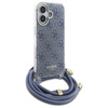 Original Handyhülle IPHONE 16 Guess Hardcase Crossbody Cord 4G Print (GUHCP16SHC4SEB) blau