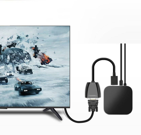 Ugreen kabel przewód przejściówka adapter jednokierunkowy z HDMI (męski) do VGA (żeński) FHD czarny (MM105 40253)