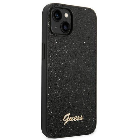 Guess GUHCP14MHGGSHK iPhone 14 Plus 6,7 "schwarz / schwarzes Hartschalenetui Glitter Script