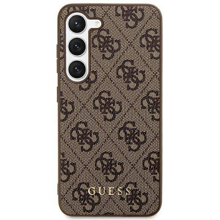Etui Guess 4G Metal Gold Logo na Samsung Galaxy S24+ - brązowe