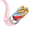 Blavec Kabel Candy oplot - USB na Lightning - 2,4A 1 metr (CCA-UL24P10) różowy