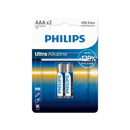 BATERIA PHILIPS AAA  2SZT BATERIE ULTRA ALKALINE Phil-LR03E2B/10