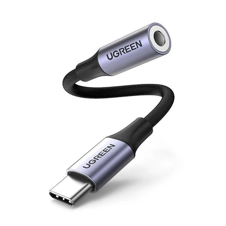 Ugreen AV161 adapter for headphones mini jack 3.5 mm (female) / USB-C (male) 10 cm - gray