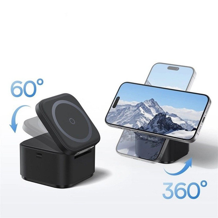 Ładowarka bezprzewodowa 2w1 Baseus BS-W531 MagSafe / Qi USB-C 20W - czarna