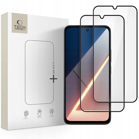 SZKŁO HARTOWANE TECH-PROTECT GLASS FIT+ 2-PACK XIAOMI POCO M7 BLACK