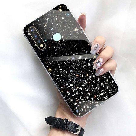 Etui IPHONE 14 Brokat Cekiny Glue Glitter Case czarne