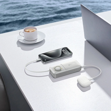 Baseus Free2Pull 10000mAh 30W powerbank with USB-C port and retractable USB-C cable - gray