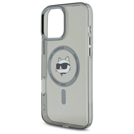 Karl Lagerfeld nakładka do iPhone 16 Pro Max 6,9" KLHMP16XHLSCHK czarna Hardcase IML Metal Choupette Head MagSafe
