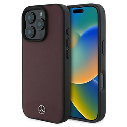 Mercedes nakładka do iPhone 16 Pro Max 6,9&quot; MEHMP16X23RBARR Hardcase Textured And Plain Leather MagSafe czerwona