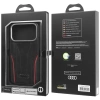 Etui Audi R8 Genuine Leather MagSafe do iPhone 17 Pro - czarno-czerwony