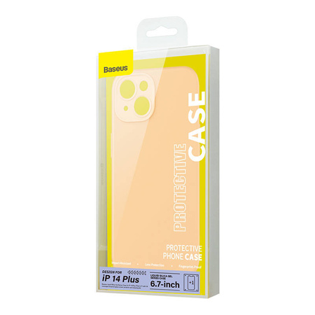 Etui Baseus Liquid Silica Gel do iPhone 14 Plus (żółte) +szkło hartowane +zestaw czyszczący