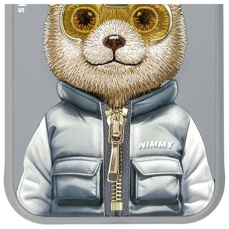 Nimmy etui iPhone 15 6.1" szary/gray      Cool&Cute 2.0 Bear