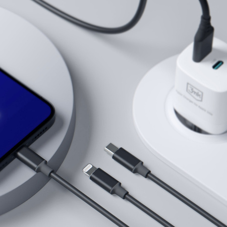 3MK KABEL HYPER 3w1 1,5m Czarny USB-A/C do Micro/USB-C/Lightning