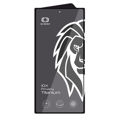 Hartowane szkło Tel Protect 10X Privacy Titanium do Samsung Galaxy S25 Ultra (with fingerprint unlock)
