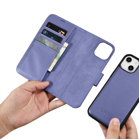 iCarer Wallet Case 2in1 iPhone 14 Plus Flip Leather Cover Anti-RFID Light Violet (WMI14220727-LP)