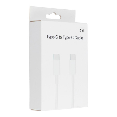 Kabel Typ C do Typ C PD QC3.0 3A 30W HD26 BOX 3 m biały