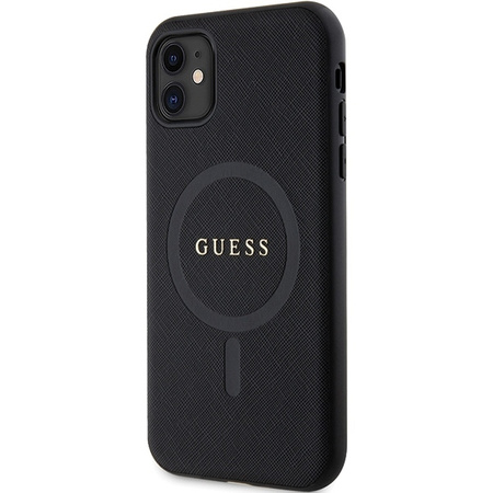 Original Case IPHONE 11 / XR Guess Hardcase Saffiano MagSafe (GUHMN61PSAHMCK) black