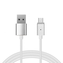 Kabel Magnetyczny TYP 1 - USB na Micro USB - rozpinane złącze 1 Metr SREBRNY (blister)