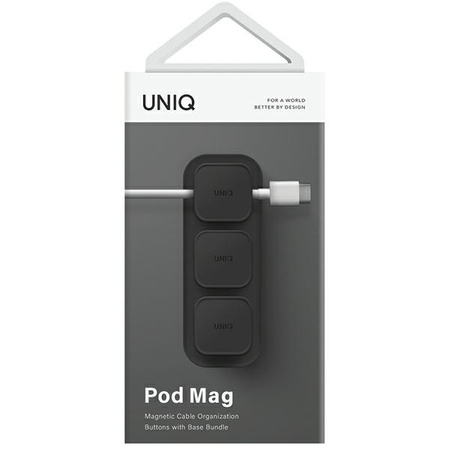 UNIQ Pod Mag magnetyczny organizer do kabli + baza ciemnoszary/charcoal dark grey