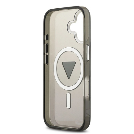 Guess Nakładka Magsafe IML Gradient Case With Print Triangle Logo & Silver Metal Camera Buttons Do iPhone 17 Czarna