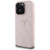 Case IPHONE 16 PRO MAX Guess Hot Stamp 4G Pattern Triangle Metal Logo pink