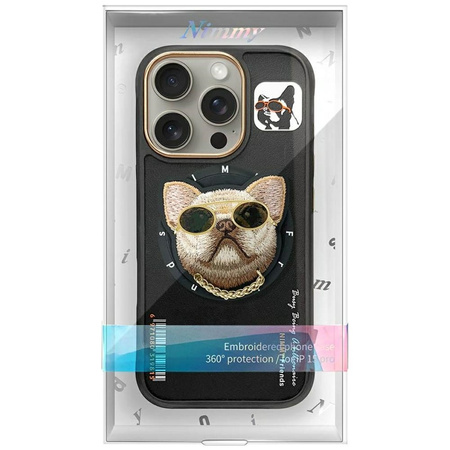 Etui Nimmy Glasses Cool Dog MagSafe do    iPhone 16 Pro czarny