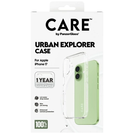 Etui CARE by PanzerGlass Flagship Urban Explorer w. Clear Frame na iPhone 17 - przezroczyste