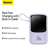 Baseus Qpow power bank 10000mAh wbudowany kabel Lightning 20W Quick Charge SCP AFC FCP fioletowy (PPQD020005)