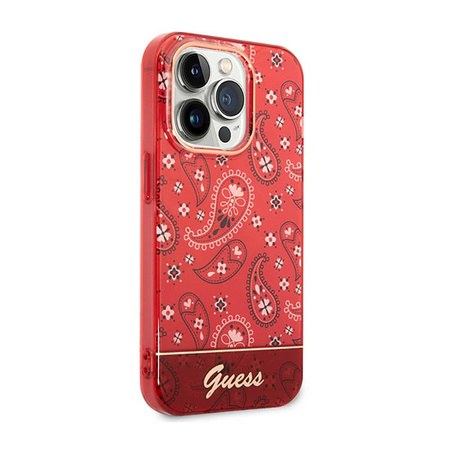 Guess Bandana Paisley - Etui iPhone 14 Pro Max (czerwony)