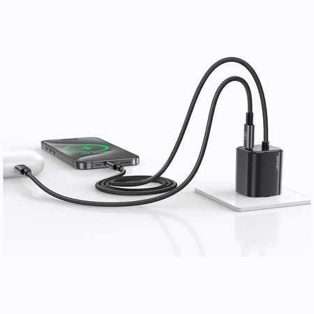 Ładowarka sieciowa USAMS JC Series CC261 20W GaN Mini Fast Charger 2xUSB-C czarny