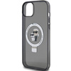 Original Case IPHONE 13 / 14 / 15 Karl Lagerfeld Hardcase Ring Stand Karl&Choupettte MagSafe (KLHMP14SHMRSKCK) black