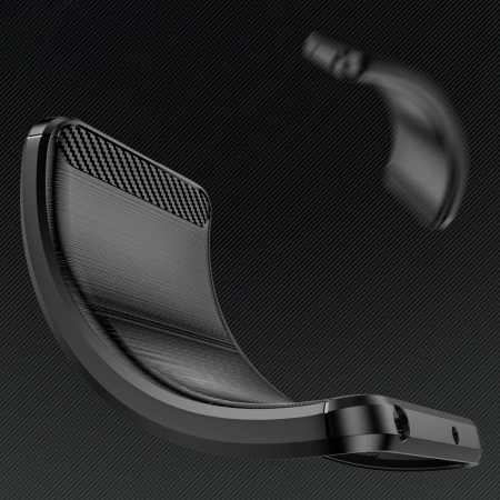 Carbon Case Flexibles Silikon für Xiaomi Poco X7 - Schwarz