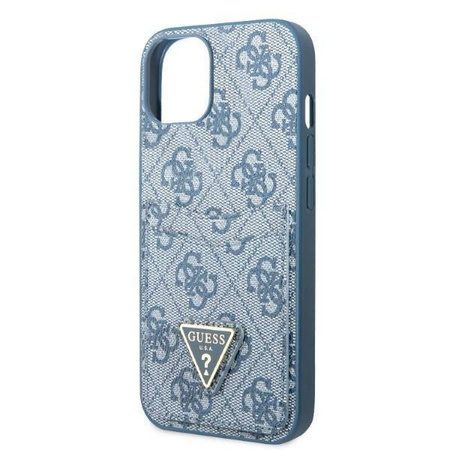 Case IPHONE 13 MINI Guess Hardcase 4G Triangle Logo Cardslot (GUHCP13SP4TPB) blue
