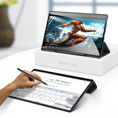 DUX DUCIS Domo faltbare Hülle für Tablet mit Smart Sleep Funktion Samsung Galaxy Tab S8/S9 Ultra Ständer schwarz