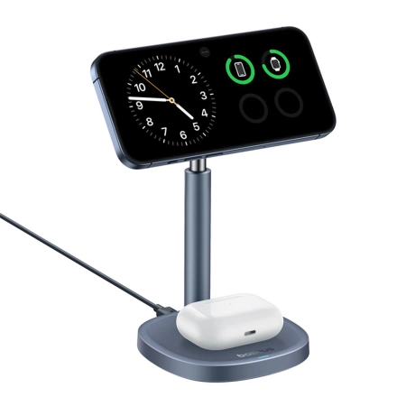 Baseus Orbit 2 Pro MagSafe Qi2 20W 2 in 1 Induktives Ladegerät mit Kühlung - Grau