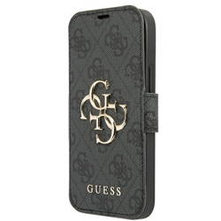 Guess etui do iPhone 13 Pro Max 6,7" GUBKP13X4GMGGR szary book case 4G Big Metal Logo